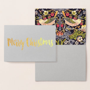 William Morris Strawberry Thief Blommigt Art nouve Folierat Kort