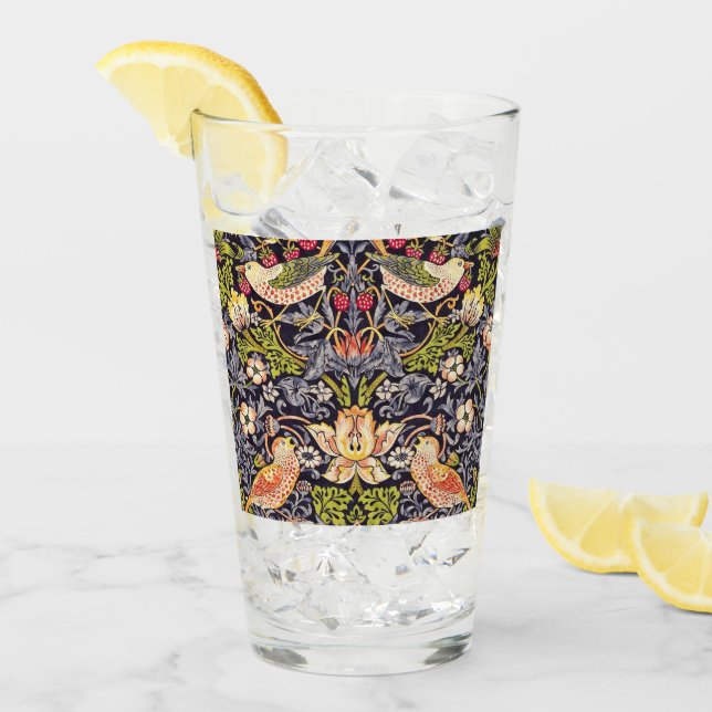 William Morris Strawberry Thief Blommigt Art nouve Glaskopp (Framsida Ice)