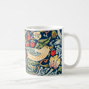 William Morris Strawberry Thief Blommigt Art nouve Kaffemugg