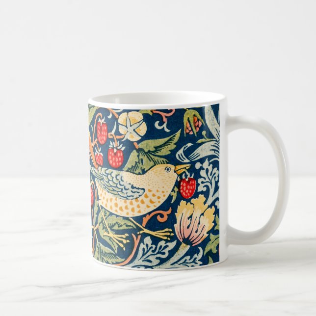 William Morris Strawberry Thief Blommigt Art nouve Kaffemugg (Höger)