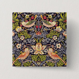William Morris Strawberry Thief Blommigt Art nouve Knapp