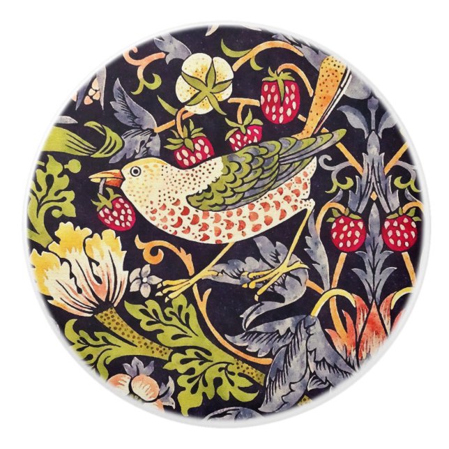William Morris Strawberry Thief Blommigt Art nouve Knopp (Framsidan)