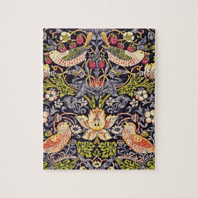 William Morris Strawberry Thief Blommigt Art nouve Pussel (Vertikal)