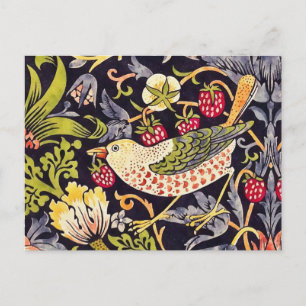 William Morris Strawberry Thief Blommigt Art nouve Vykort