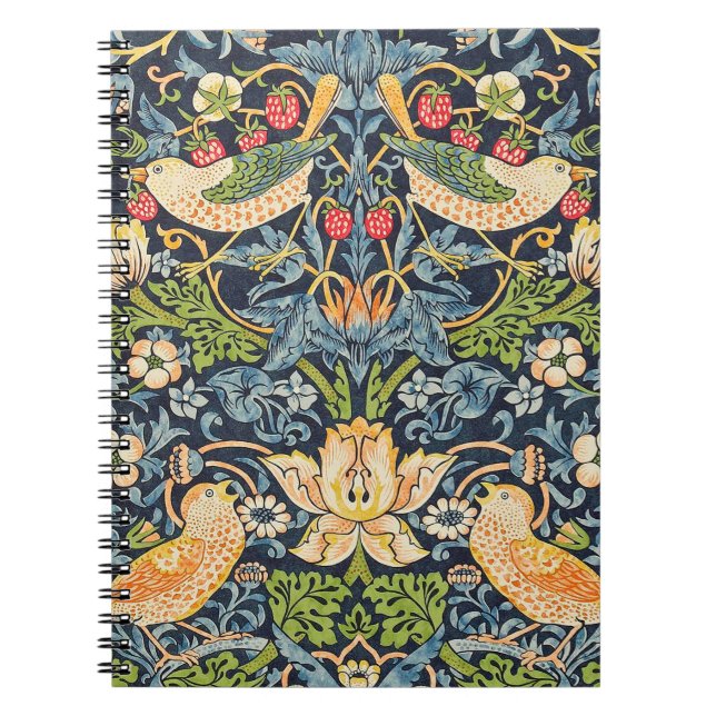 William Morris Strawberry Thief Blommönster Anteckningsbok (Framsidan)