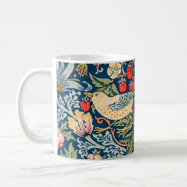 William Morris Strawberry Thief Blommönster Kaffemugg (Vänster)