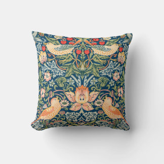 William Morris Strawberry Thief Blommönster Kudde