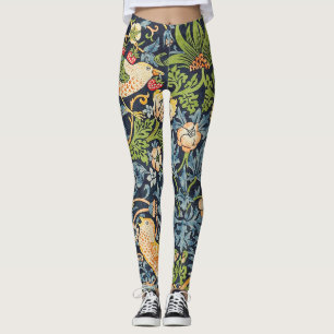 William Morris Strawberry Thief Blommönster Leggings