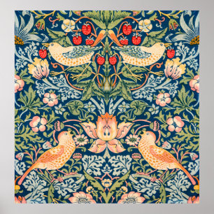William Morris Strawberry Thief Blommönster Poster