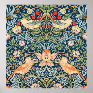 William Morris Strawberry Thief Blommönster Poster
