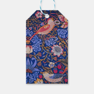William Morris Strawberry Thief Blommönster Presentetikett
