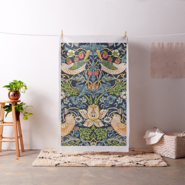 William Morris Strawberry Thief Blommönster Tyg (In Situ)