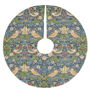 William Morris Strawberry Thief-Blommönstret Julgransmatta Borstad Polyester