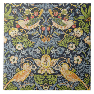William Morris - Strawberry Thief-Blommönstret Kakelplatta