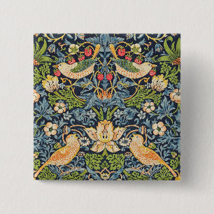 William Morris Strawberry Thief-Blommönstret Knapp