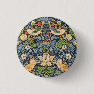 William Morris Strawberry Thief-Blommönstret Knapp