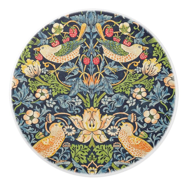 William Morris Strawberry Thief-Blommönstret Knopp (Framsidan)