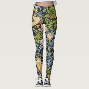 William Morris - Strawberry Thief-Blommönstret Leggings