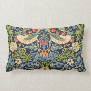 William Morris Strawberry Thief-Blommönstret Lumbarkudde