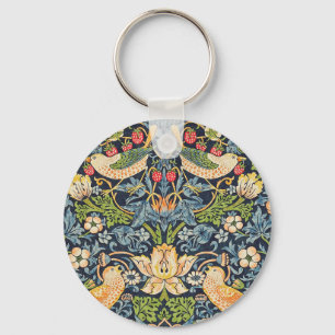 William Morris Strawberry Thief-Blommönstret Nyckelring