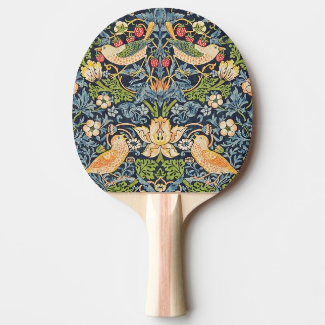 William Morris Strawberry Thief-Blommönstret Pingisracket (Framsidan)
