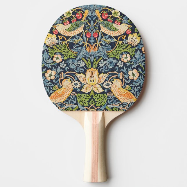 William Morris Strawberry Thief-Blommönstret Pingisracket (Framsidan)