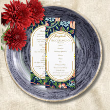 William Morris Strawberry Thief Bröllopsprogram