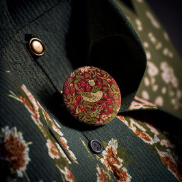 William Morris Strawberry Thief Button Knapp