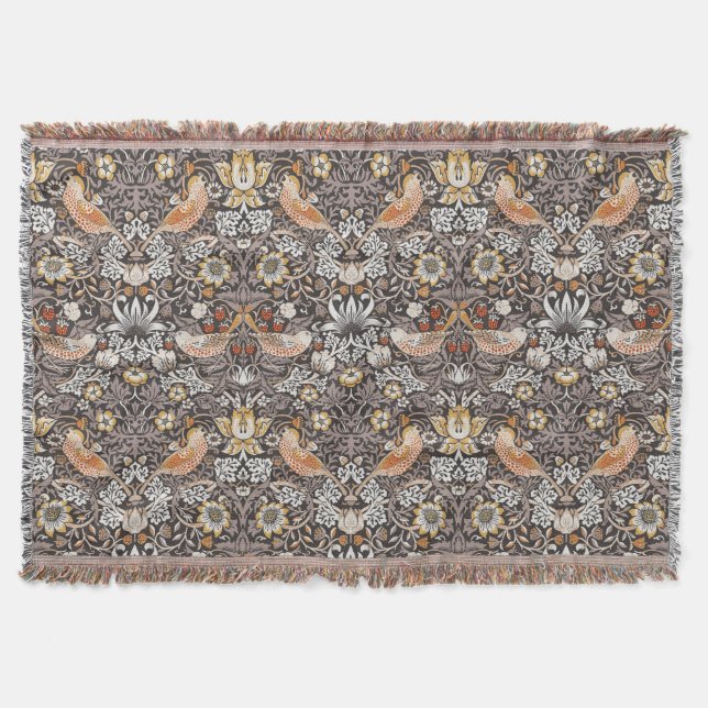 William Morris Strawberry Thief Charcoal Ochre Filt (Framsidan)