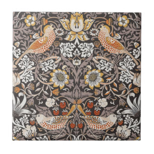 William Morris Strawberry Thief Charcoal Ochre Kakelplatta