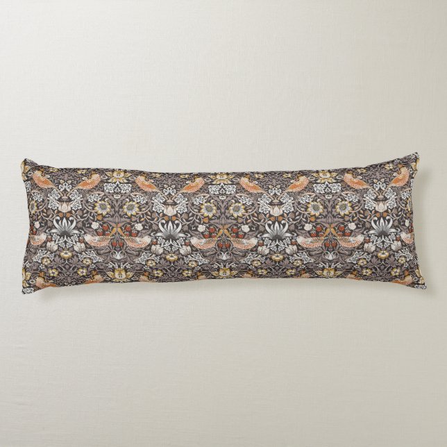 William Morris Strawberry Thief Charcoal Ochre Kroppskudde (Baksidan)