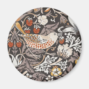 William Morris Strawberry Thief Charcoal Ochre Magnet