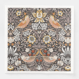 William Morris Strawberry Thief Charcoal Ochre Pappersservett