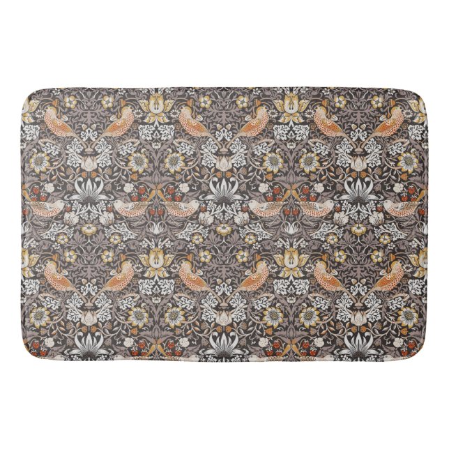 William Morris Strawberry Thief Charcoal Ocker Badrumsmatta (Framsidan)