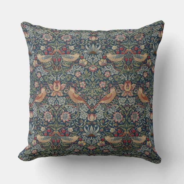 William Morris: Strawberry Thief Dekorativ kudde (Framsida)