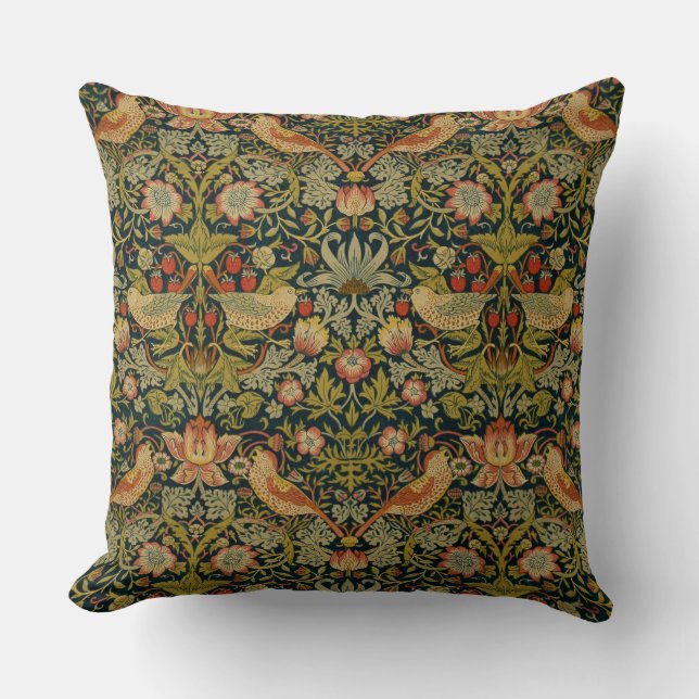 William Morris: Strawberry Thief Dekorativ kudde (Framsida)