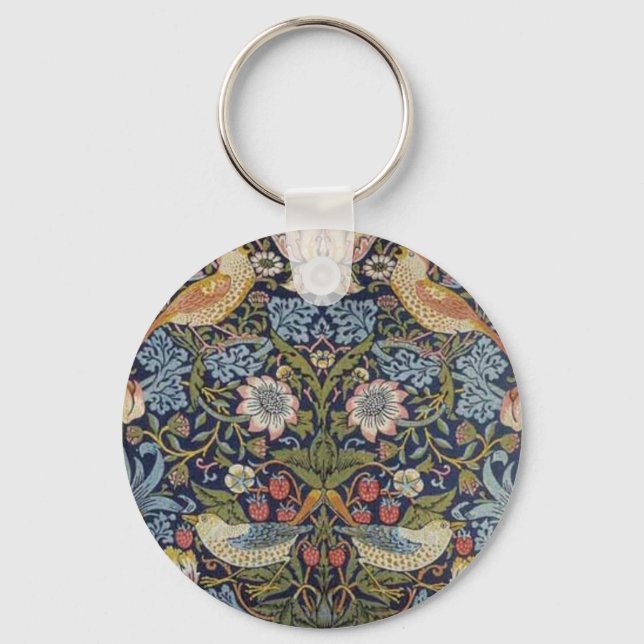 William Morris Strawberry Thief Design 1883 Nyckelring (Framsida)