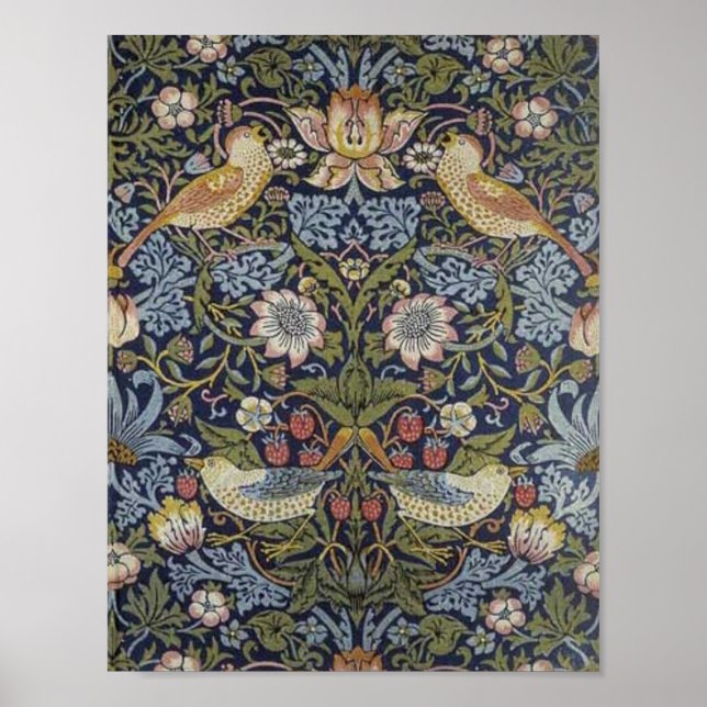 William Morris Strawberry Thief Design 1883 Poster (Framsidan)
