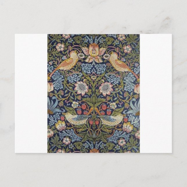 William Morris Strawberry Thief Design 1883 Vykort (Framsida)