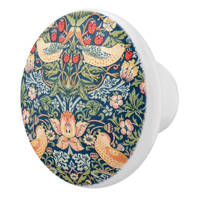 William Morris Strawberry Thief design knobb Knopp (Höger)