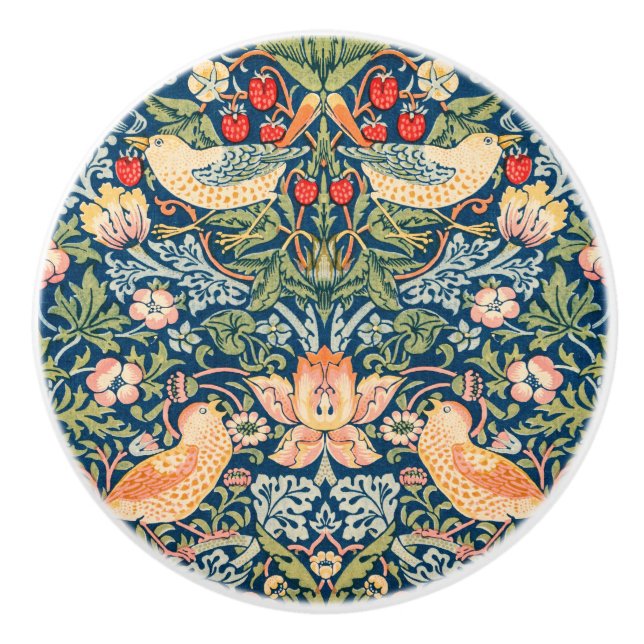 William Morris Strawberry Thief-design knopp  (Framsidan)
