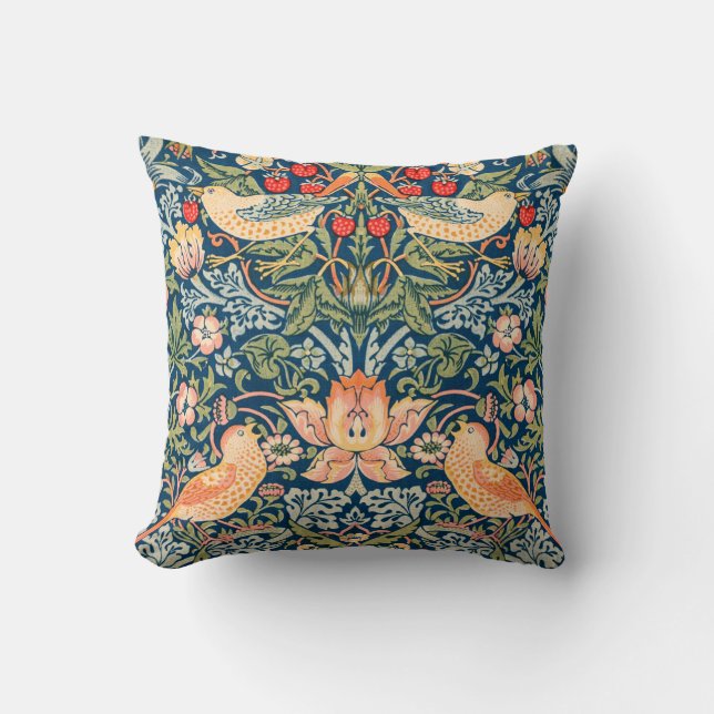 William Morris Strawberry Thief Design Kudde (Framsida)