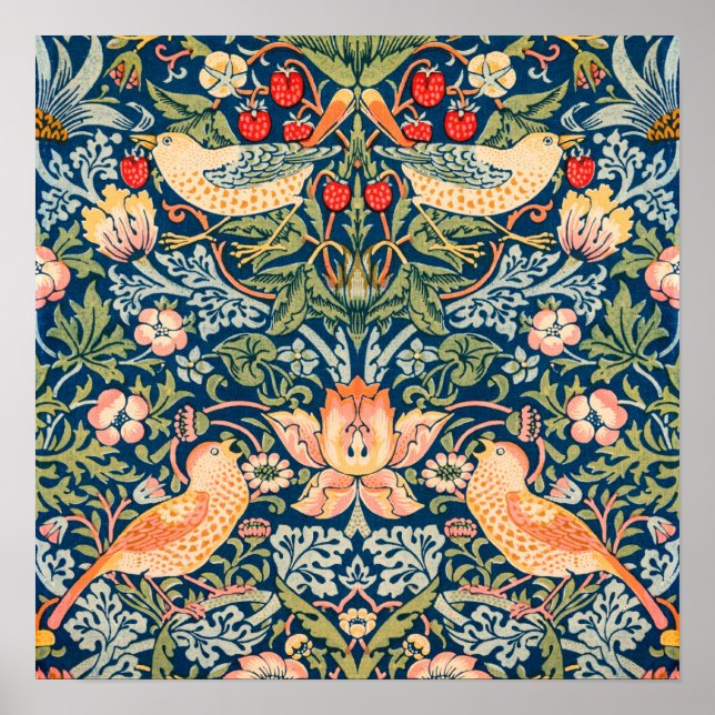 William Morris Strawberry Thief Design Poster (Framsidan)