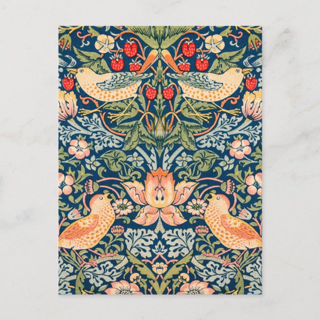 William Morris Strawberry Thief Design Vykort (Framsida)