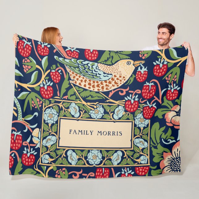 William Morris Strawberry Thief Fleece Blanket (På plats)