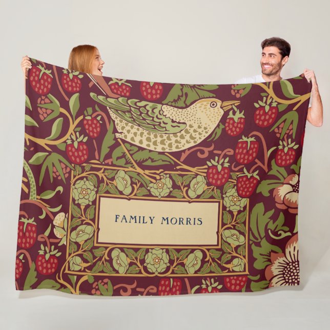 William Morris Strawberry Thief Fleece Blanket (På plats)