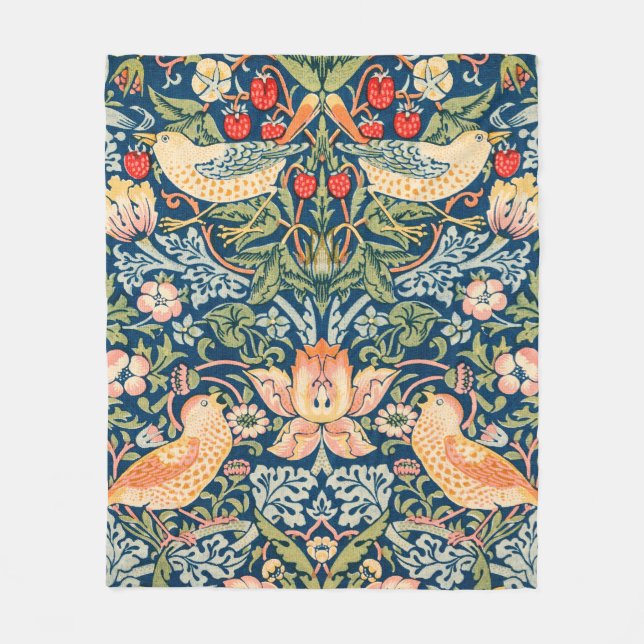 William Morris Strawberry Thief Fleece Blanket (Framsidan)