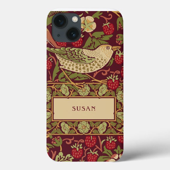 William Morris Strawberry Thief Fodral-Mate iPhone (Baksida)