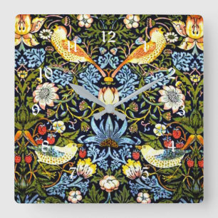 William Morris, Strawberry Thief Fyrkantig Klocka