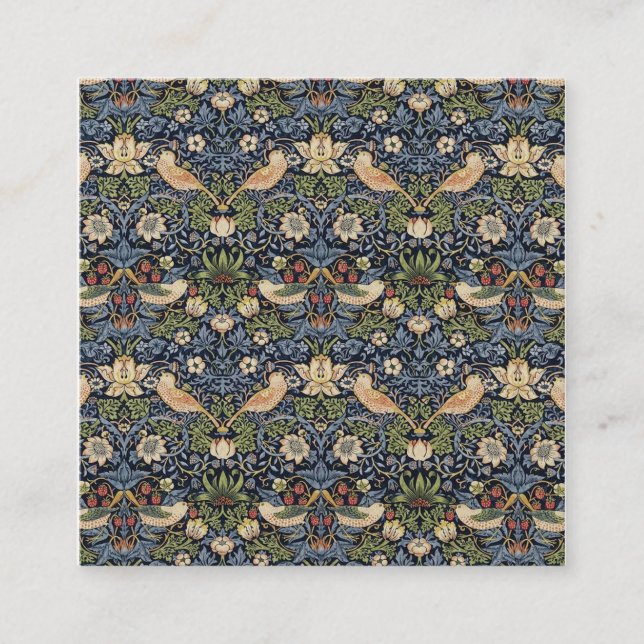 William Morris Strawberry Thief Fyrkantigt Visitkort (Framsida)